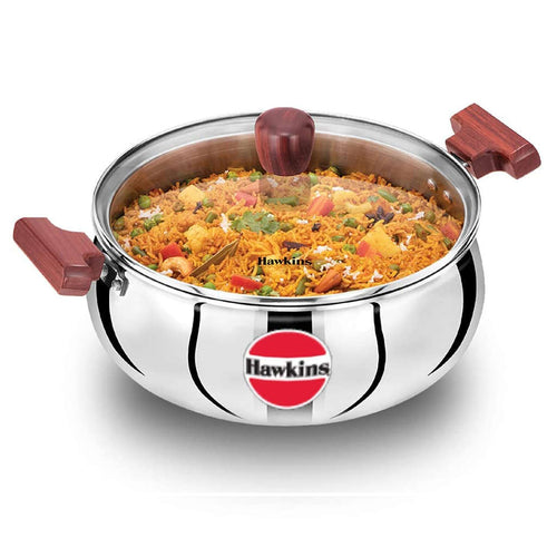 Hawkins Tri-Ply Stainless Steel Handi With Lid 5 Litre SSH 50G 