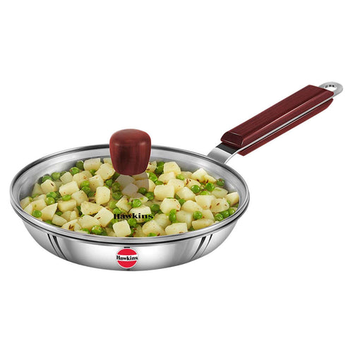 Hawkins Tri-Ply Stainless Steel Frying Pan With Lid SSF 20G 