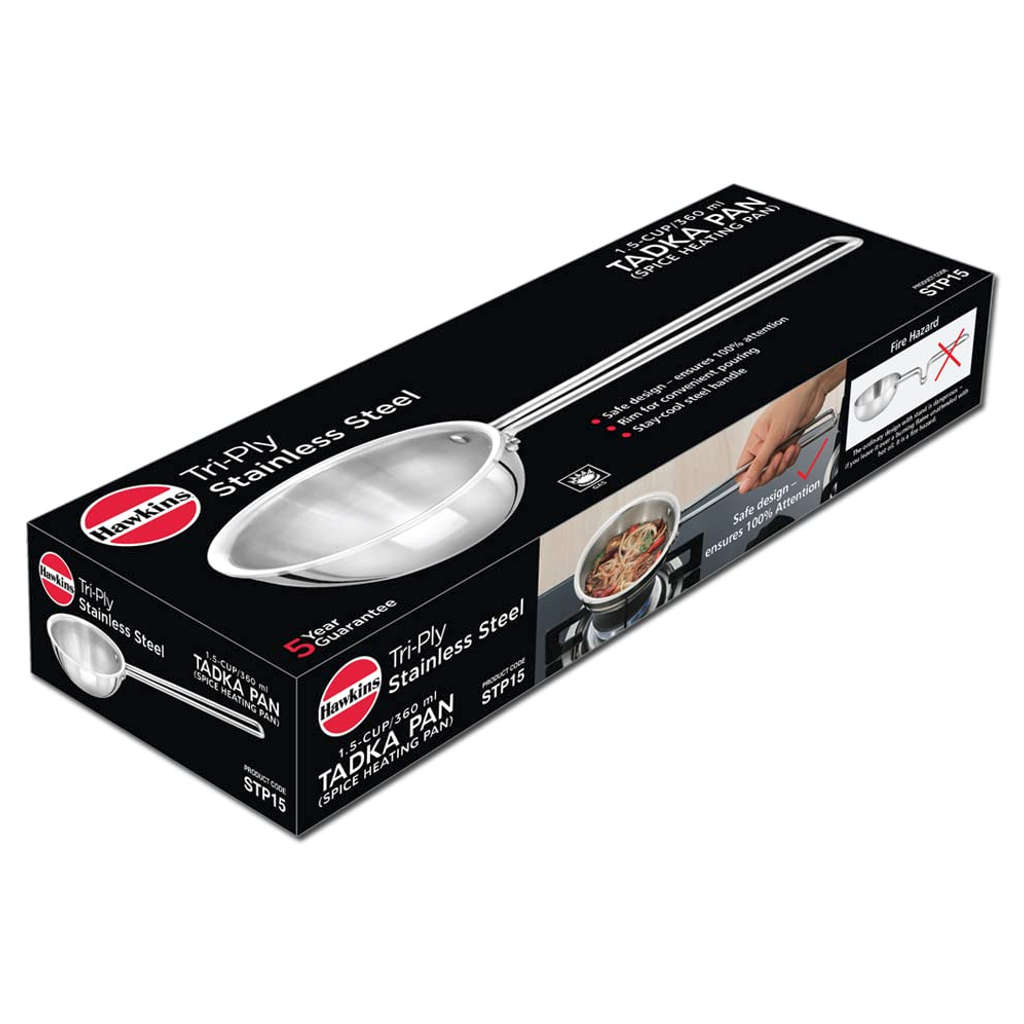 Hawkins Tri-Ply Stainless Steel Tadka Pan 1.5 Cup STP 15