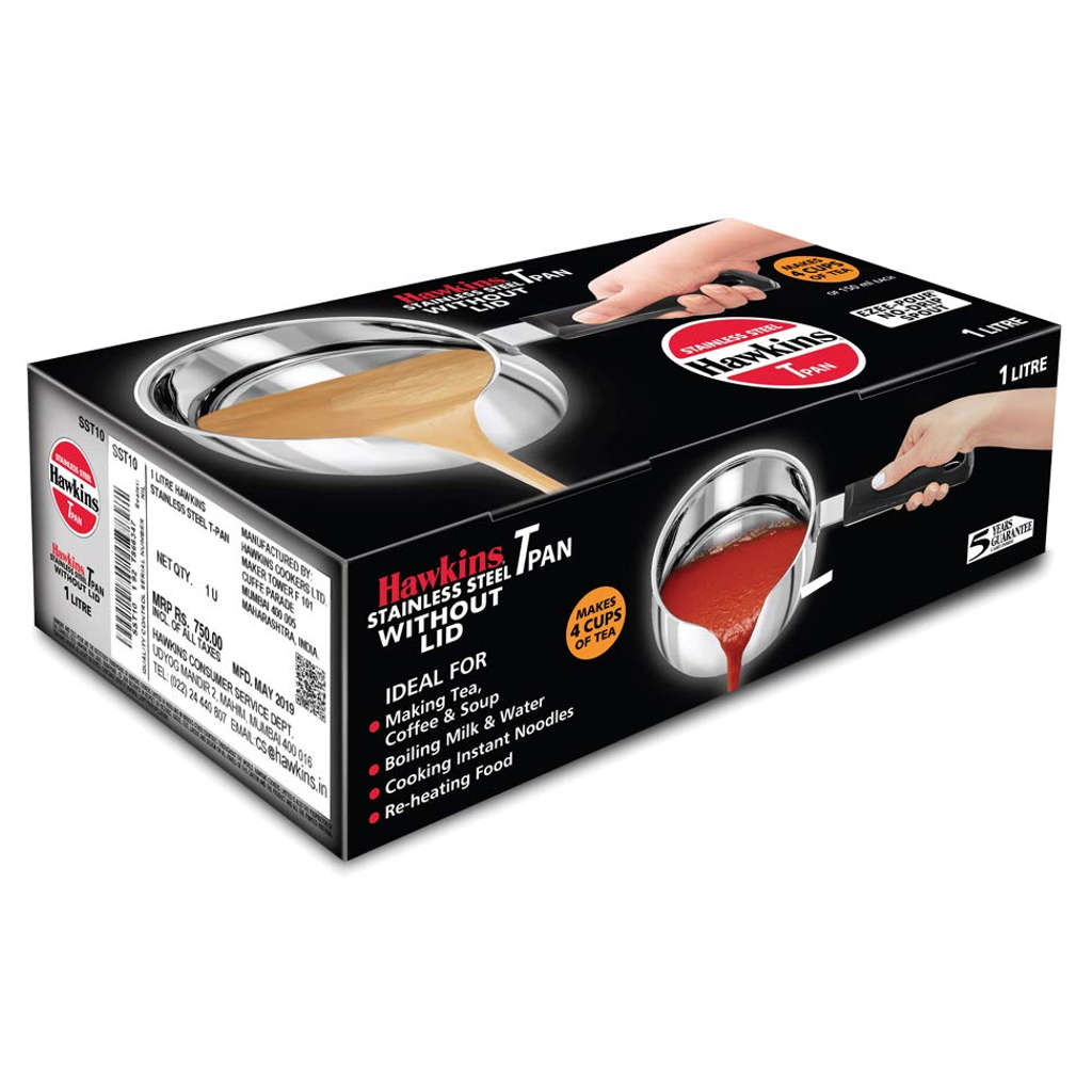 Hawkins Stainless Steel Tea Pan Without Lid 1 Litre SST 10