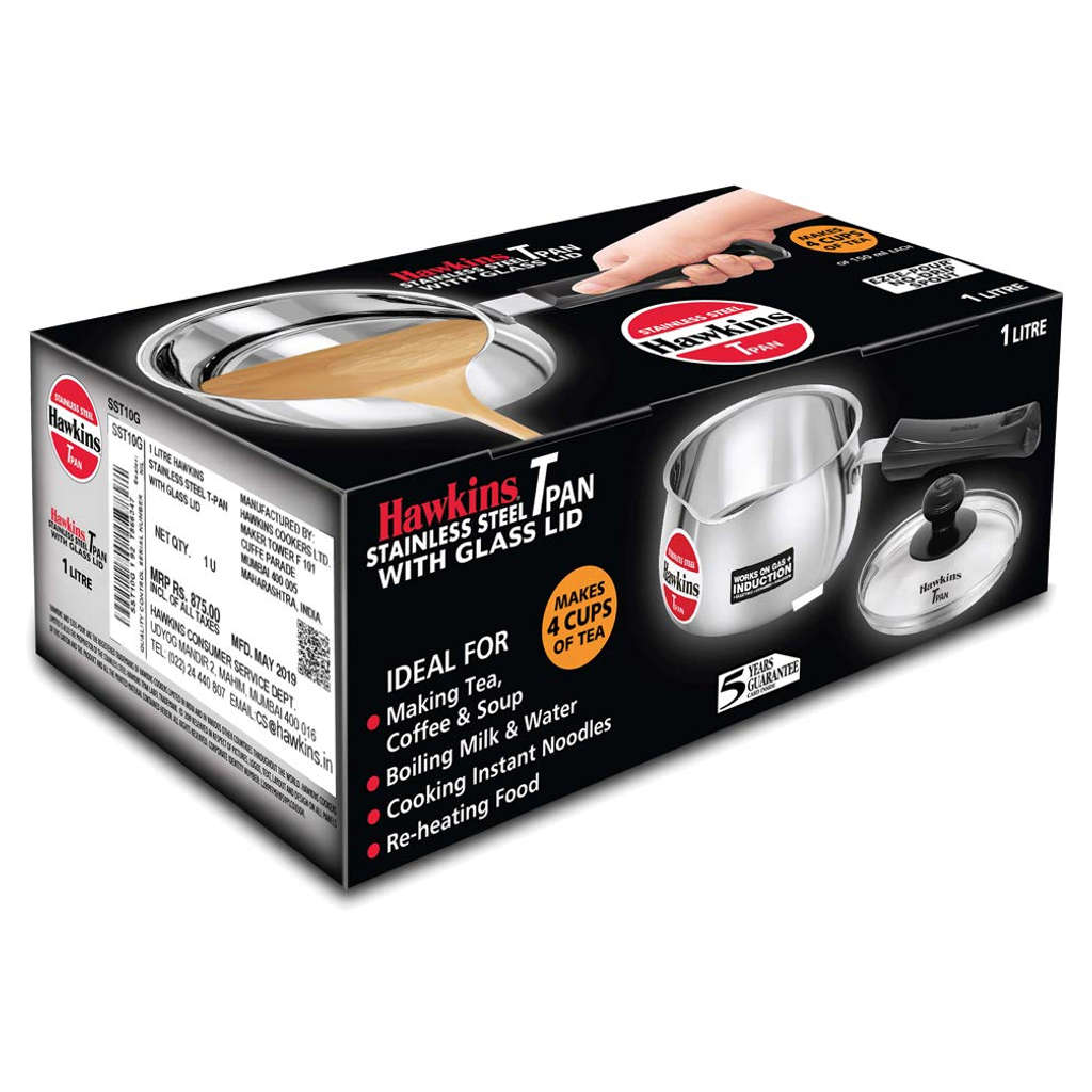 Hawkins Stainless Steel Tea Pan With Lid 1 Litre SST 10G