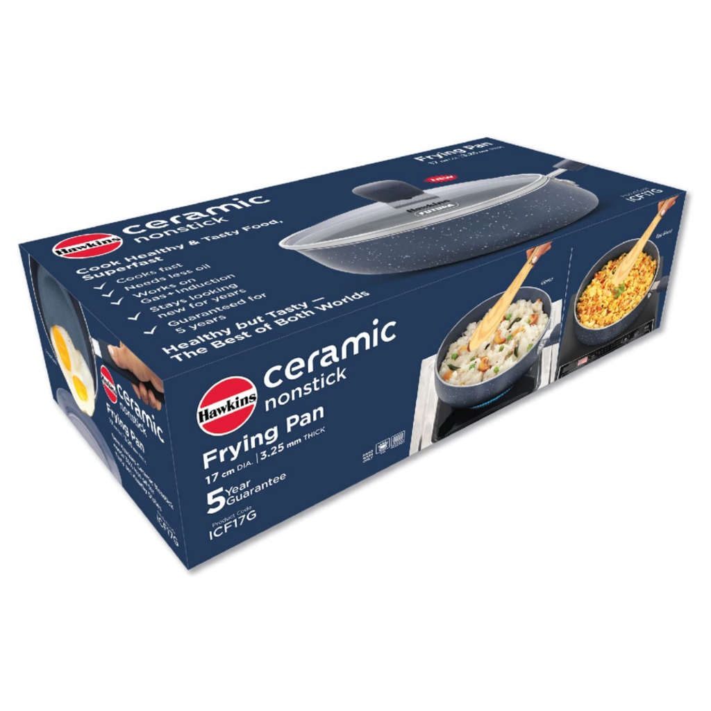 Hawkins Ceramic Nonstick Frying Pan With Lid 16 cm ICF 16G