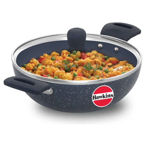 Hawkins Ceramic Nonstick Deep Kadai With Lid 2.5 Litre ICK 25G 