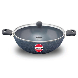 Hawkins Ceramic Nonstick Deep Kadai With Lid 5 Litre ICK 50G 