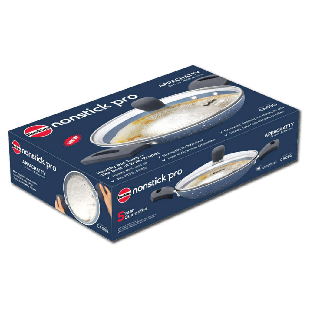 Hawkins Ceramic Nonstick Appachatty With Lid 0.9 Litre CA 09G