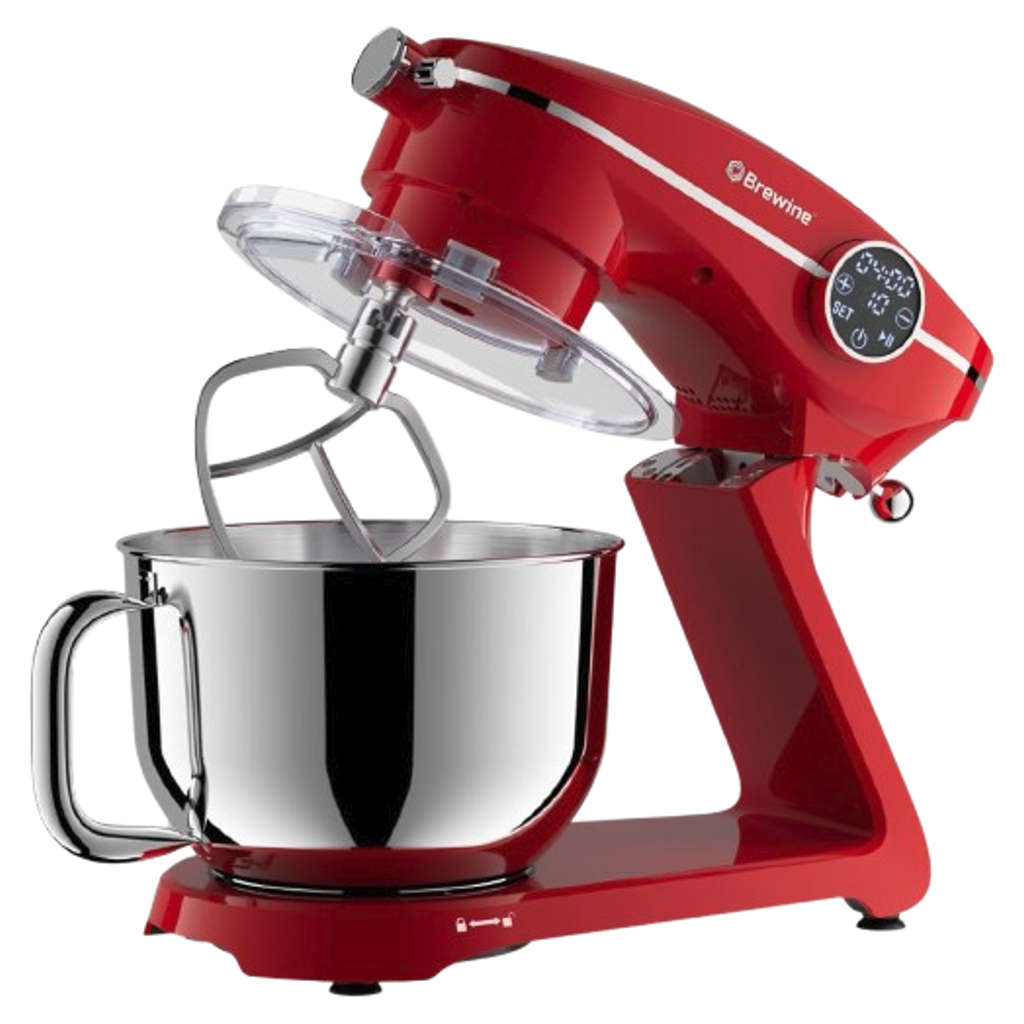 Brewine Stand Mixer With Stainless Steel Bowl 6 Litre Red