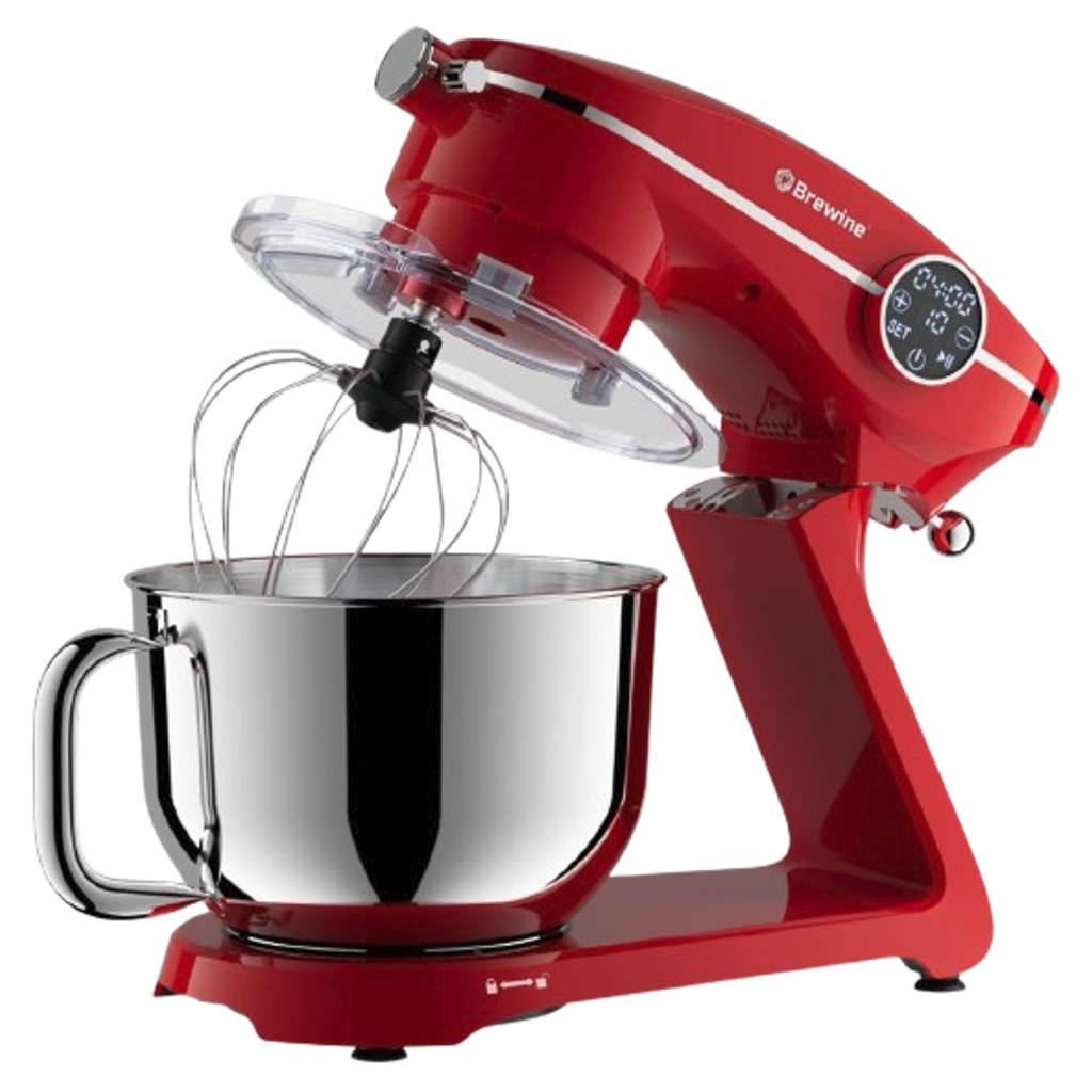 Brewine Stand Mixer With Stainless Steel Bowl 6 Litre Red