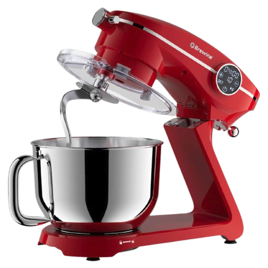 Brewine Stand Mixer With Stainless Steel Bowl 6 Litre Red