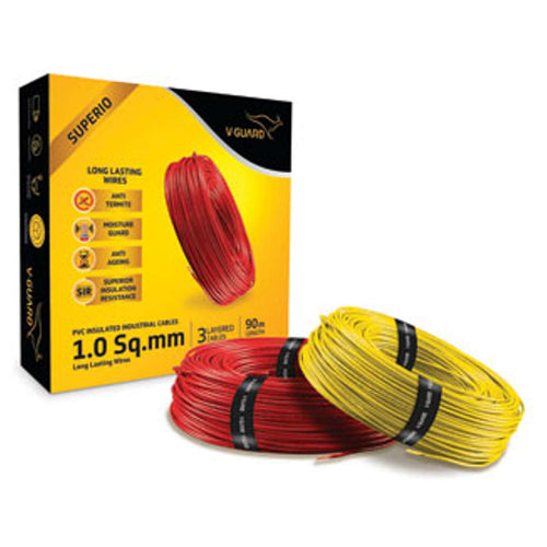 V-Guard Superio Triple Layer PVC Insulated Wiring Cable 90 Mtrs 0.75 Sq.mm 
