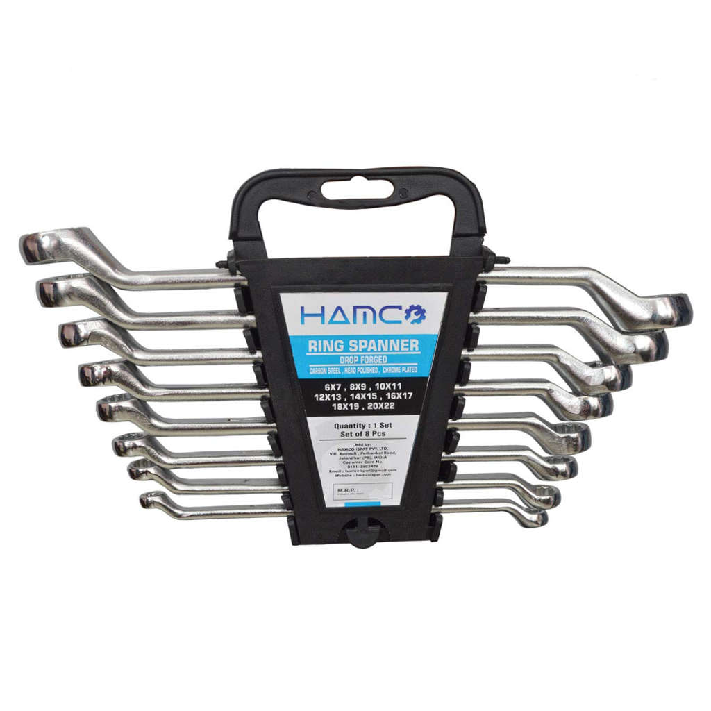 Hamco Shallow Offset Ring Spanner Set 8 Pcs 