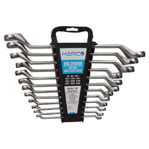Hamco Shallow Offset Ring Spanner Set 12 Pcs 