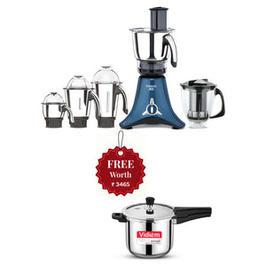 Vidiem ADC Mixer Grinder 5 Jars 1000 W And Get Free Energie Stainless Steel Pressure Cooker 3 Litre 