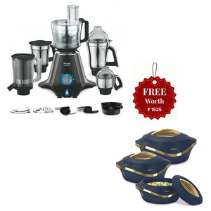 Preethi Zodiac 750W 5 Jars Mixer Grinder MG 218 And Get Free Milton Pearl 3 Pcs Casserole Set 