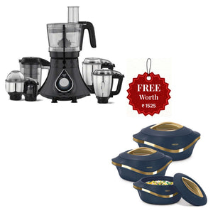 Preethi Zodiac Cosmo 5 Jars Mixer Grinder 750 Watt MG 236 And Get Free Milton Pearl 3 Pcs Casserole Set 