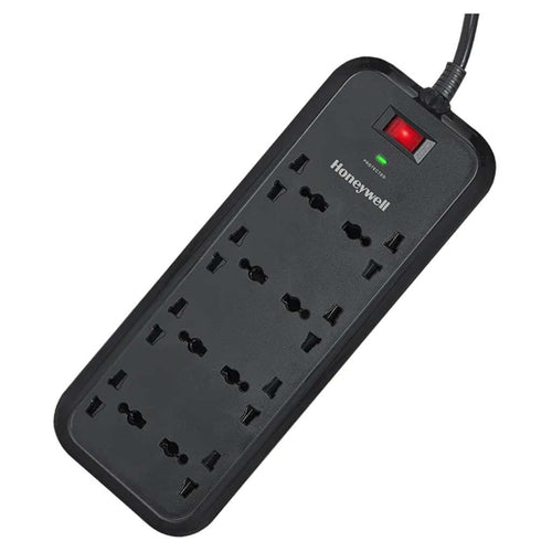 Honeywell Surge Protector 8 Universal Sockets 2 Meter Black 