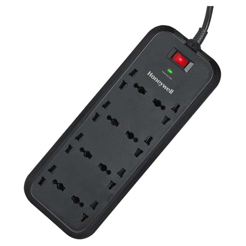Honeywell Surge Protector 8 Universal Sockets 2 Meter Black 