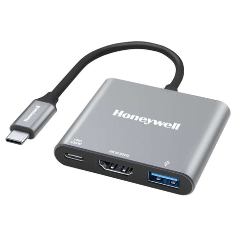 Honeywell 3-In-1 Type C To HDMI With PD Charging And USB 3.0 Adapter Black 