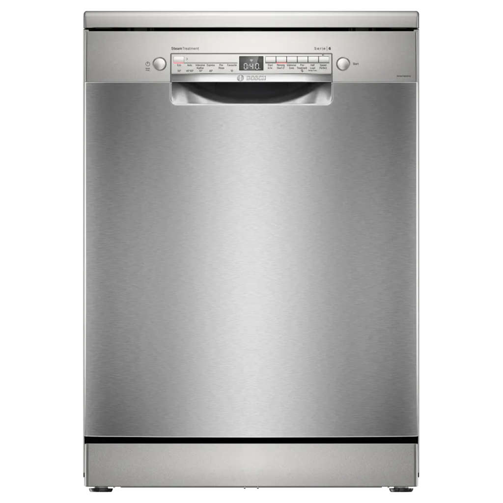 Bosch Series 6 Free Standing 14 Place Setting Dishwasher 60 cm Brushed Steel Anti-Fingerprint SMS6IKI01I 