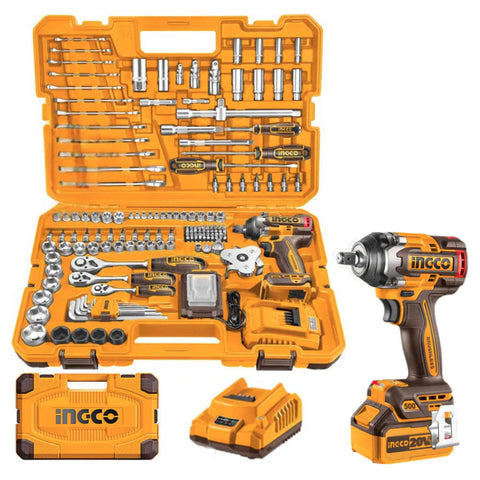 Ingco Cordless Impact Wrench Tool Set Of 152 Pcs HKTHP31521 