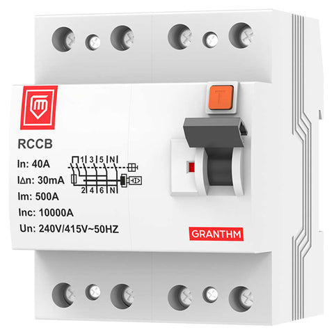 Granthm Connect Series Four Pole RCCB 40 Amps 30mA GMC 6015 
