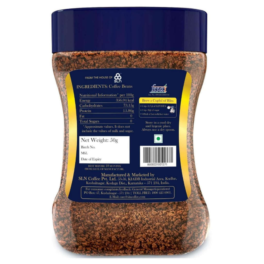 Levista Classic Pure Instant Coffee 50 Gram Jar