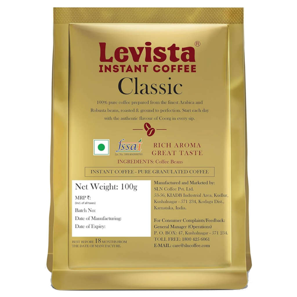 Levista Classic Pure Instant Coffee 100 Gram Pouch