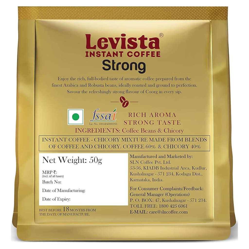 Levista Strong Instant Coffee 50 Gram Pouch
