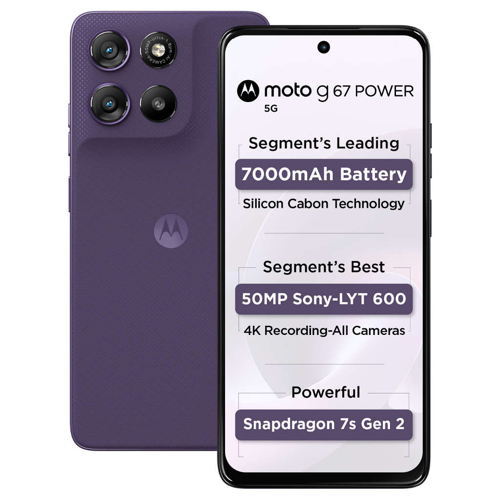 Motorola g67 Power Smartphone 8GB RAM 128GB Storage Pantone Parachute Purple 