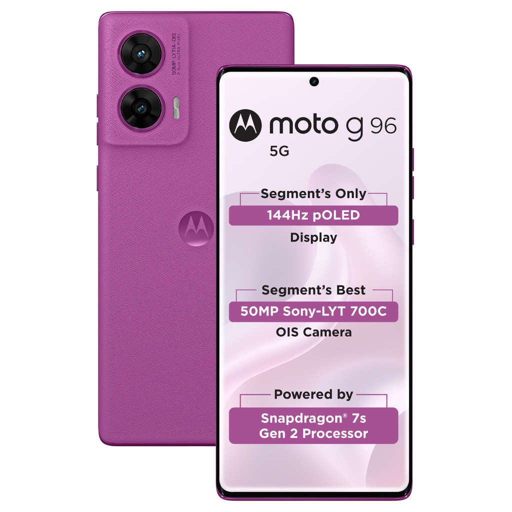 Motorola g96 5G Smartphone 8GB RAM 128GB Storage Pantone Cattleya Orchid 