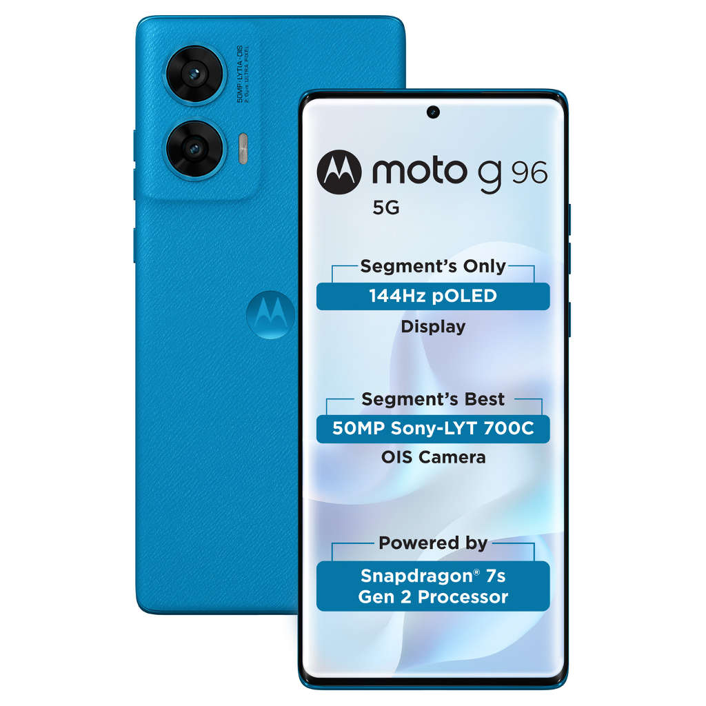 Motorola g96 5G Smartphone 8GB RAM 128GB Storage Pantone Dresden Blue 