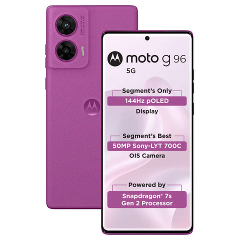 Motorola g96 5G Smartphone 8GB RAM 256GB Storage Pantone Cattleya Orchid 