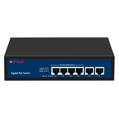 CP Plus 4x Gigabit PoE With 2x Gigabit Uplink Ports Unmanaged PoE Switch CP-DNW-GPU4G2-48C 