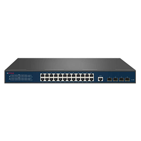 CP Plus 24× Gigabit PoE With 4x SFP Managed L3 PoE Switch CP-ANW-GPM24F4-N40-L3 