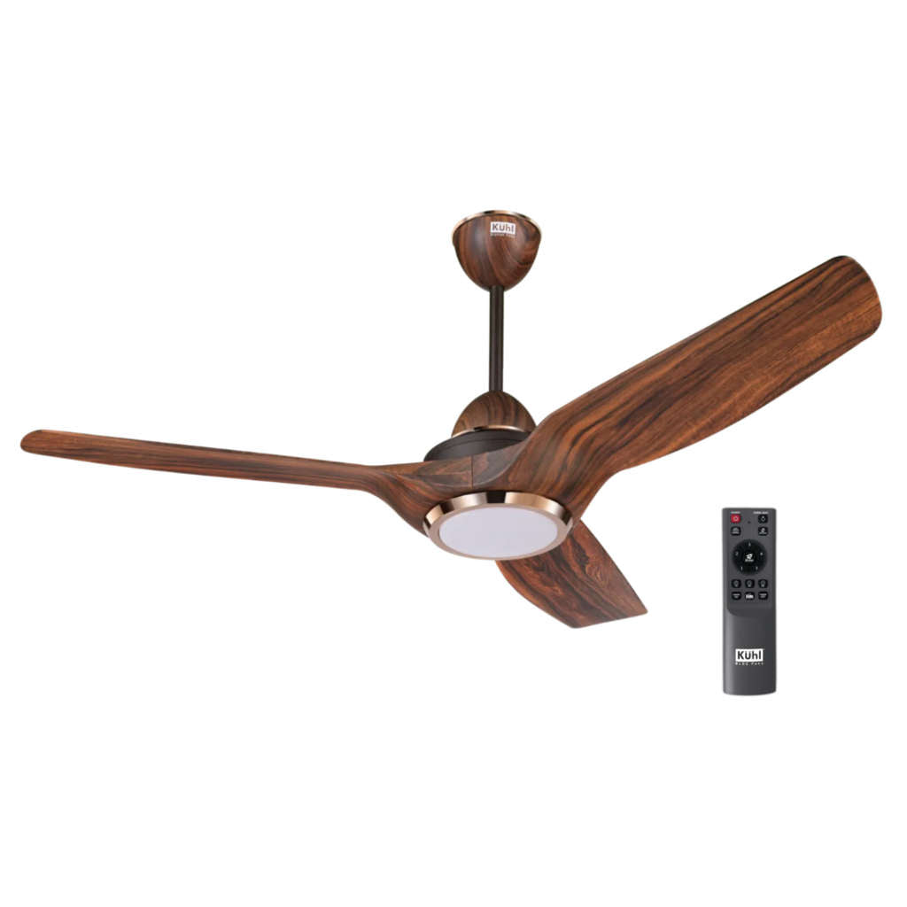 Kuhl Meridian M1 BLDC Underlight Ceiling Fan With Remote 1200 mm Teak Wood 