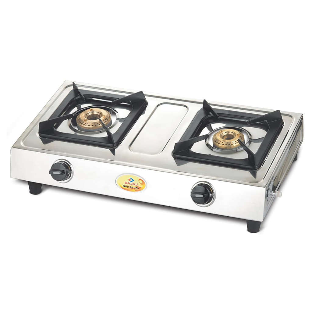 Bajaj Popular Eco Stainless Steel Gas Stove 2 Burner
