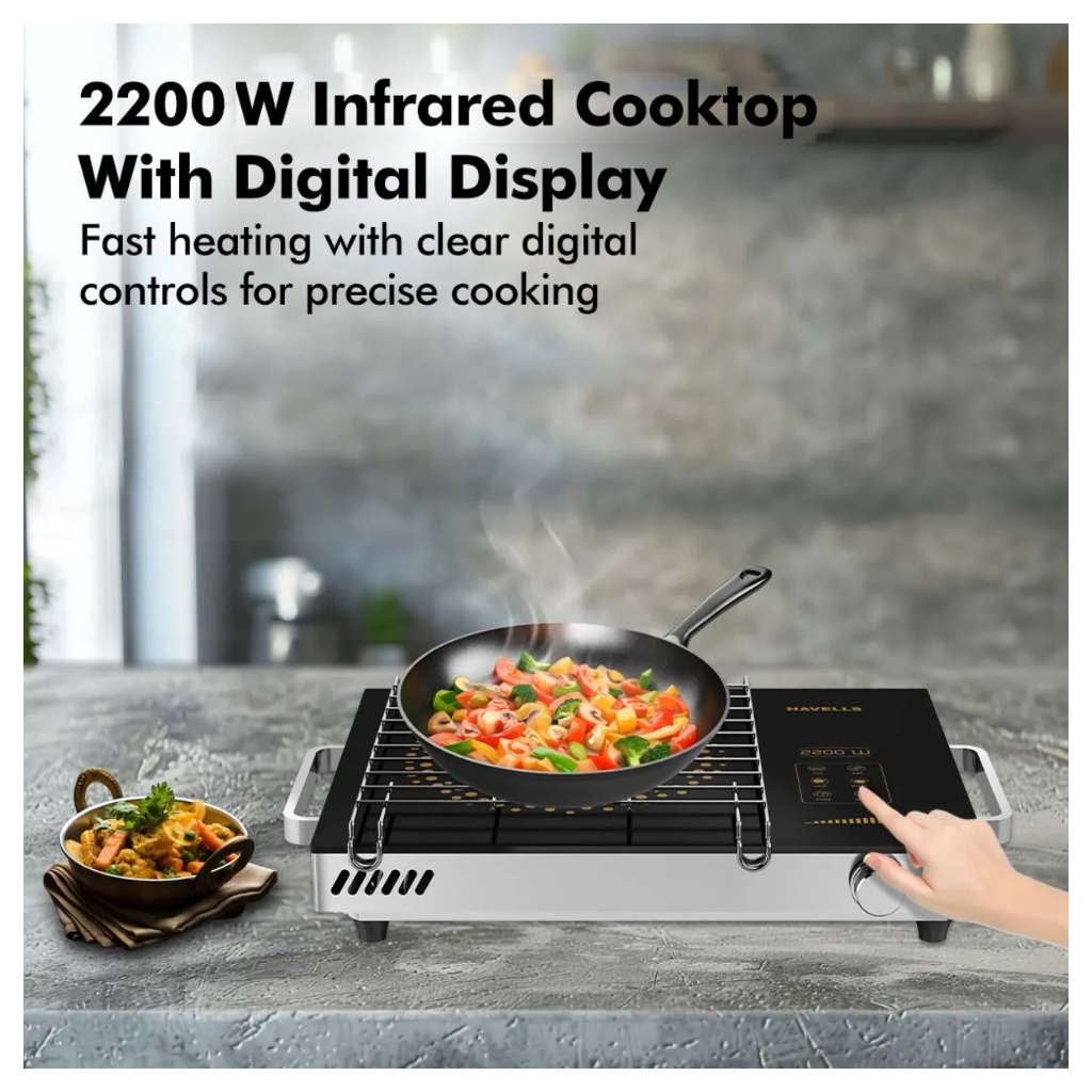 Havells Infrared Induction Cooktop 2200 W Black GHCICEUK220