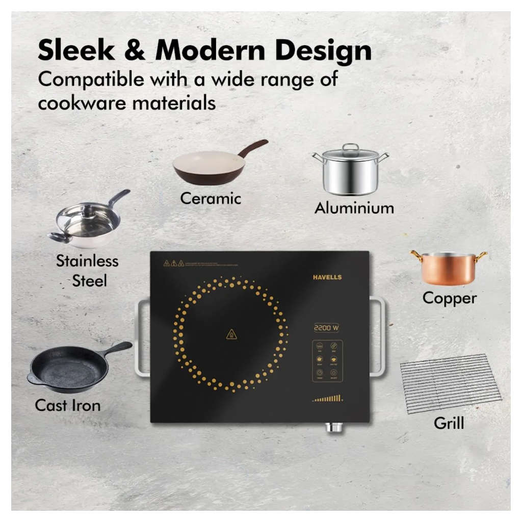 Havells Infrared Induction Cooktop 2200 W Black GHCICEUK220