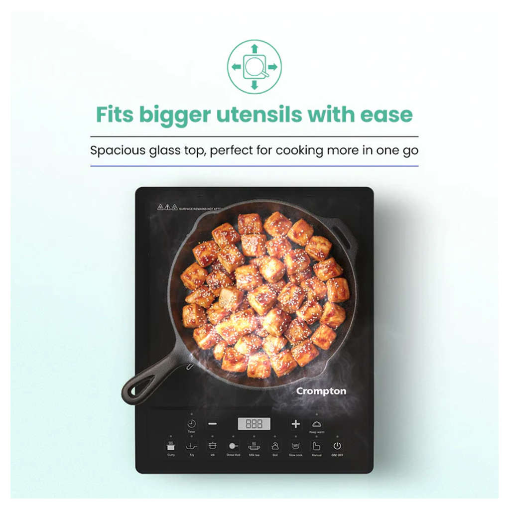 Crompton Instaserve Induction Cooktop 1600W 7 One Touch Cook Menus