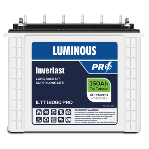 Luminous Inverlast ILTT18060 Pro Tall Tubular Inverter Battery 150Ah 