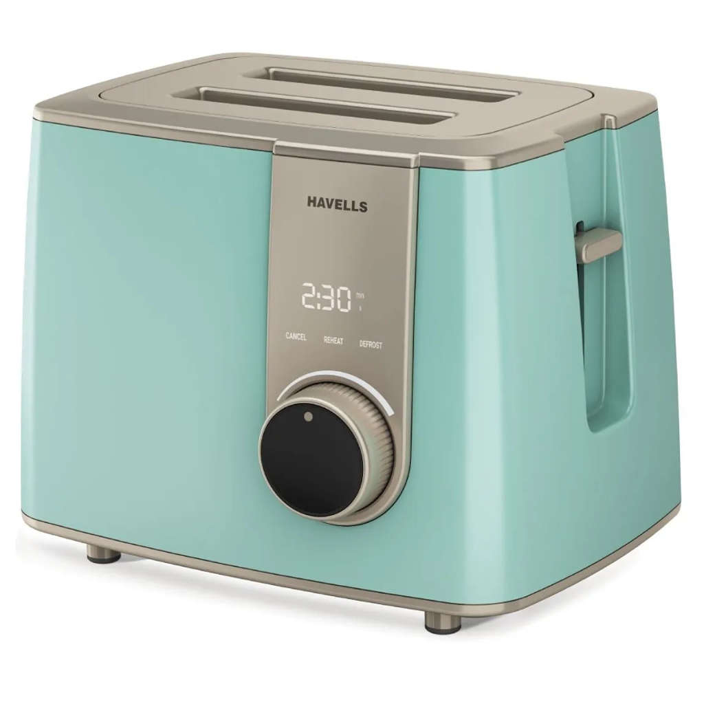 Havells Craft 2 Slice Pop Up Toaster 850 W Blue & Gold GHCPTFRB085
