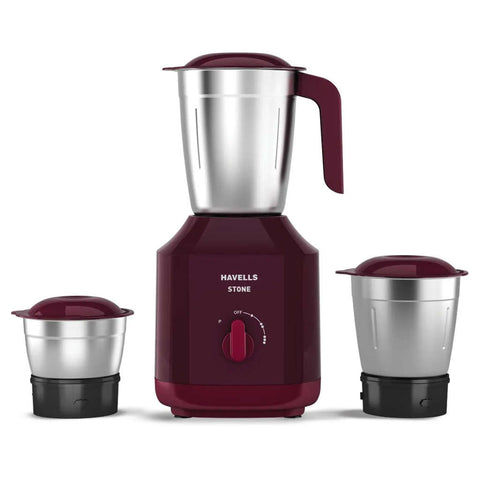Havells Stone Mixer Grinder 3 Jar 500 W Red GHFMGBGR050 