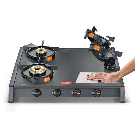 Prestige Svachh Glass Top Gas Stove With Liftable 4 Burner 40388 