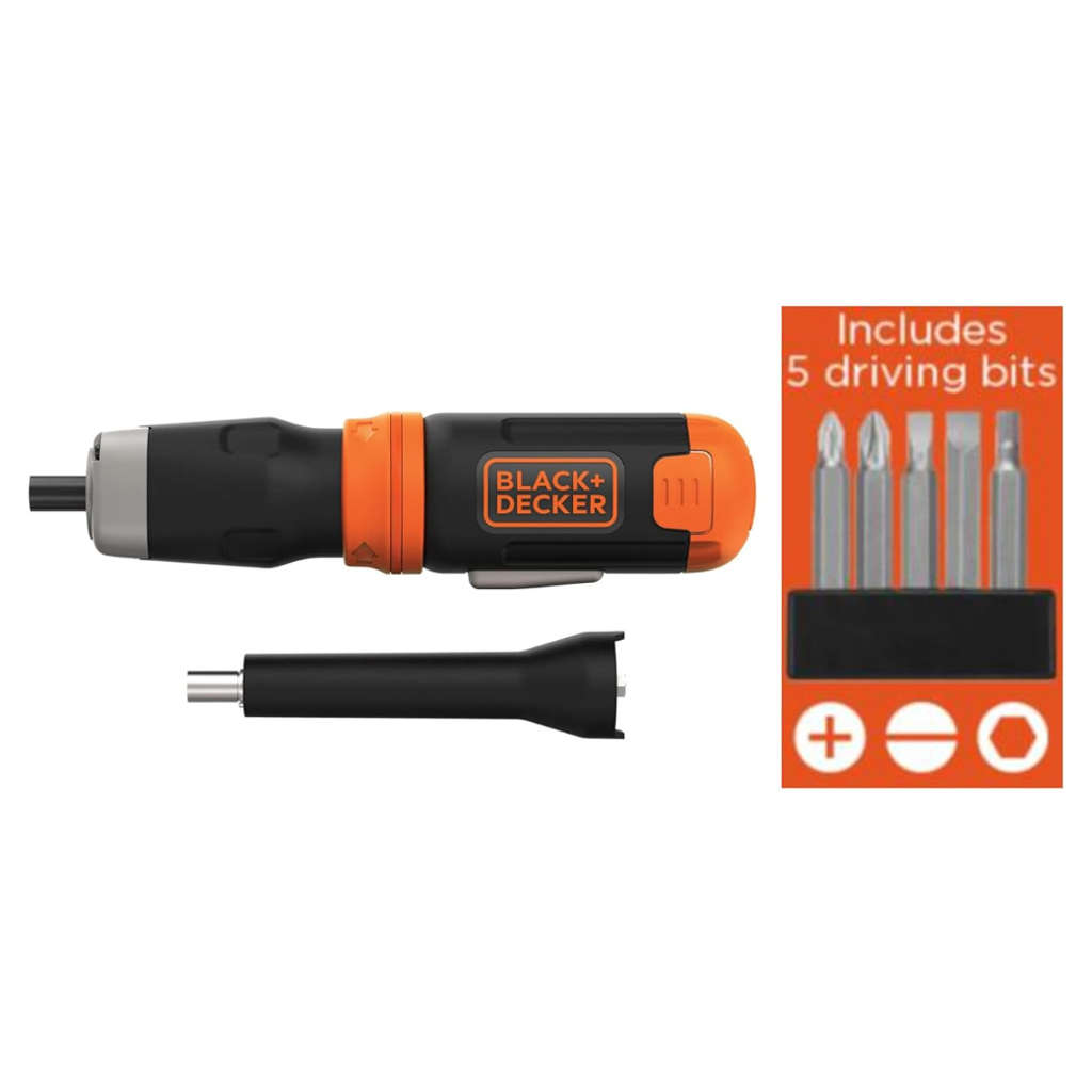 Black & Decker Cordless Screw Driver 5 Bits BCF601AA 
