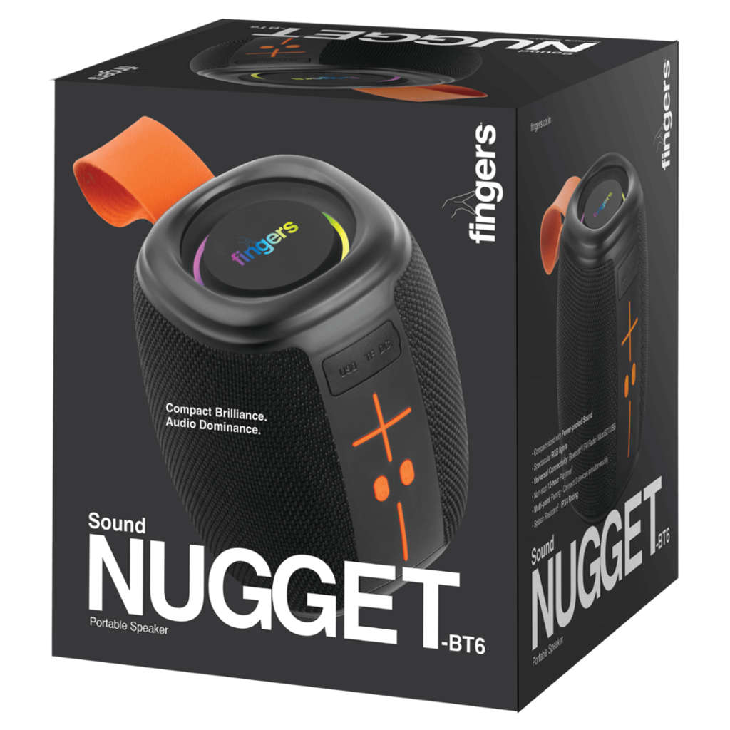 Fingers SoundNugget-BT6 Portable Speaker Rich Black