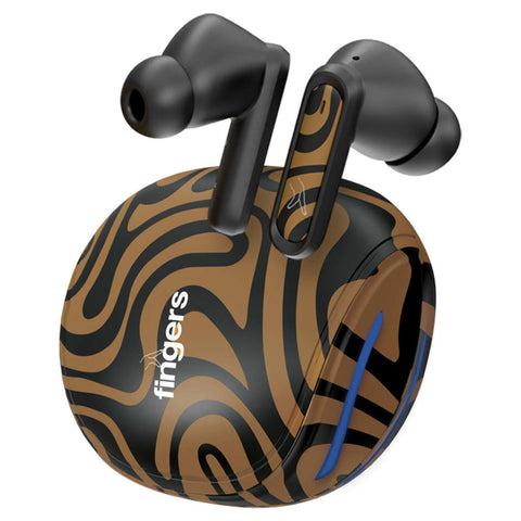 Fingers Go-Zing M6 True Wireless Earbuds Caramel Stripes 