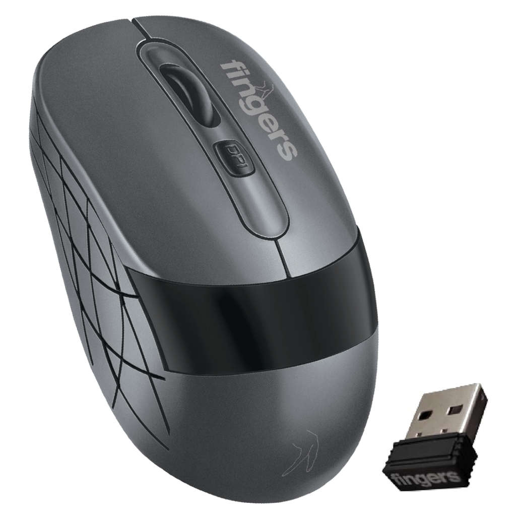 Fingers AeroGrip Nova 3 In 1 Wireless Mouse Dark Grey 