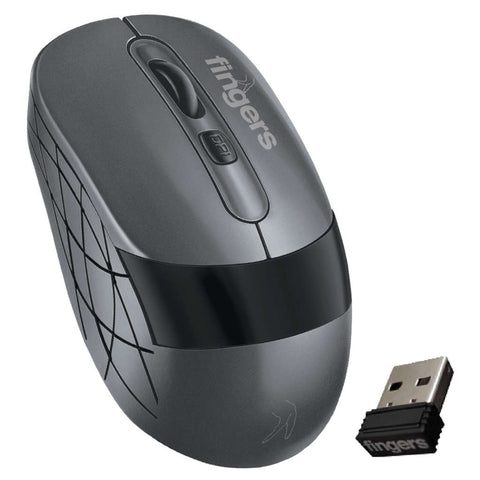 Fingers AeroGrip Nova 3 In 1 Wireless Mouse Dark Grey 