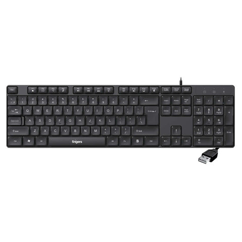 Fingers WonderClicks K9 Wired Keyboard Rich Black 
