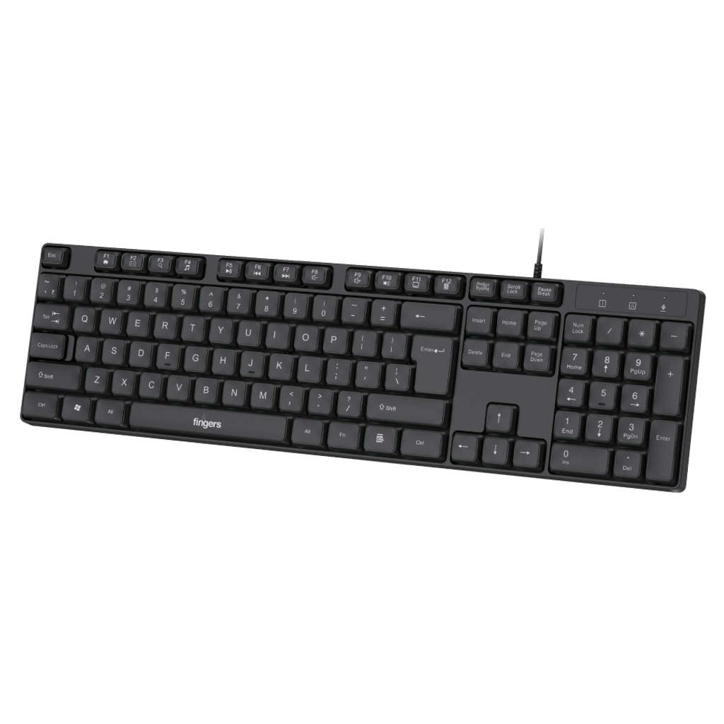 Fingers WonderClicks K9 Wired Keyboard Rich Black