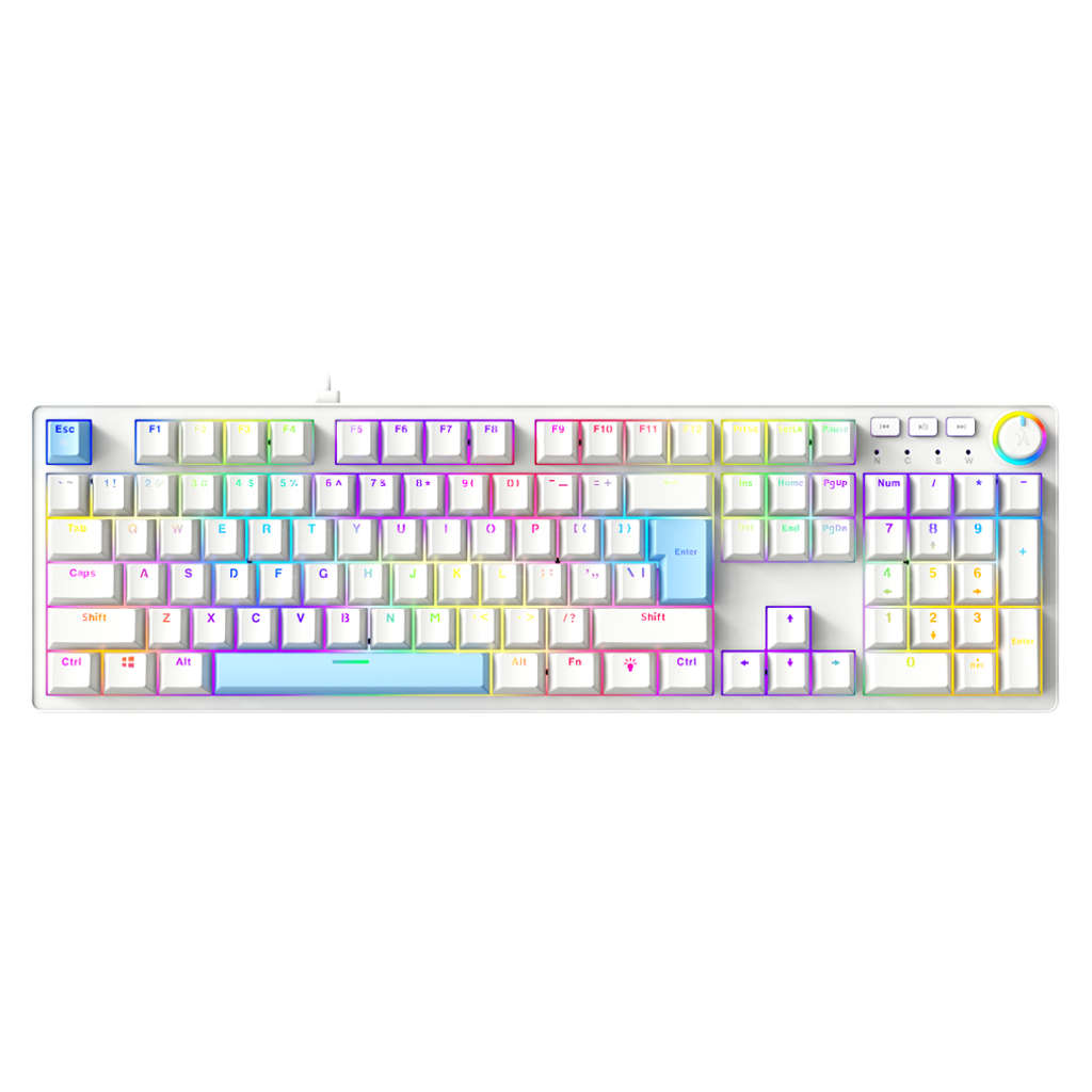Fingers Macho-MK1 Mechanical Keyboard Dual-Tone White + Blue 